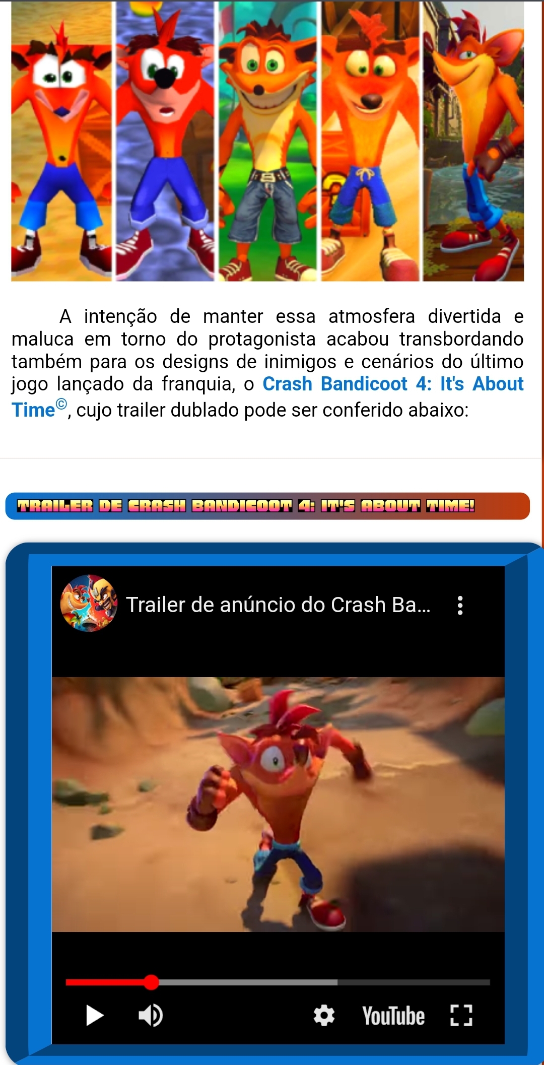 Projeto Landing page blog Crash